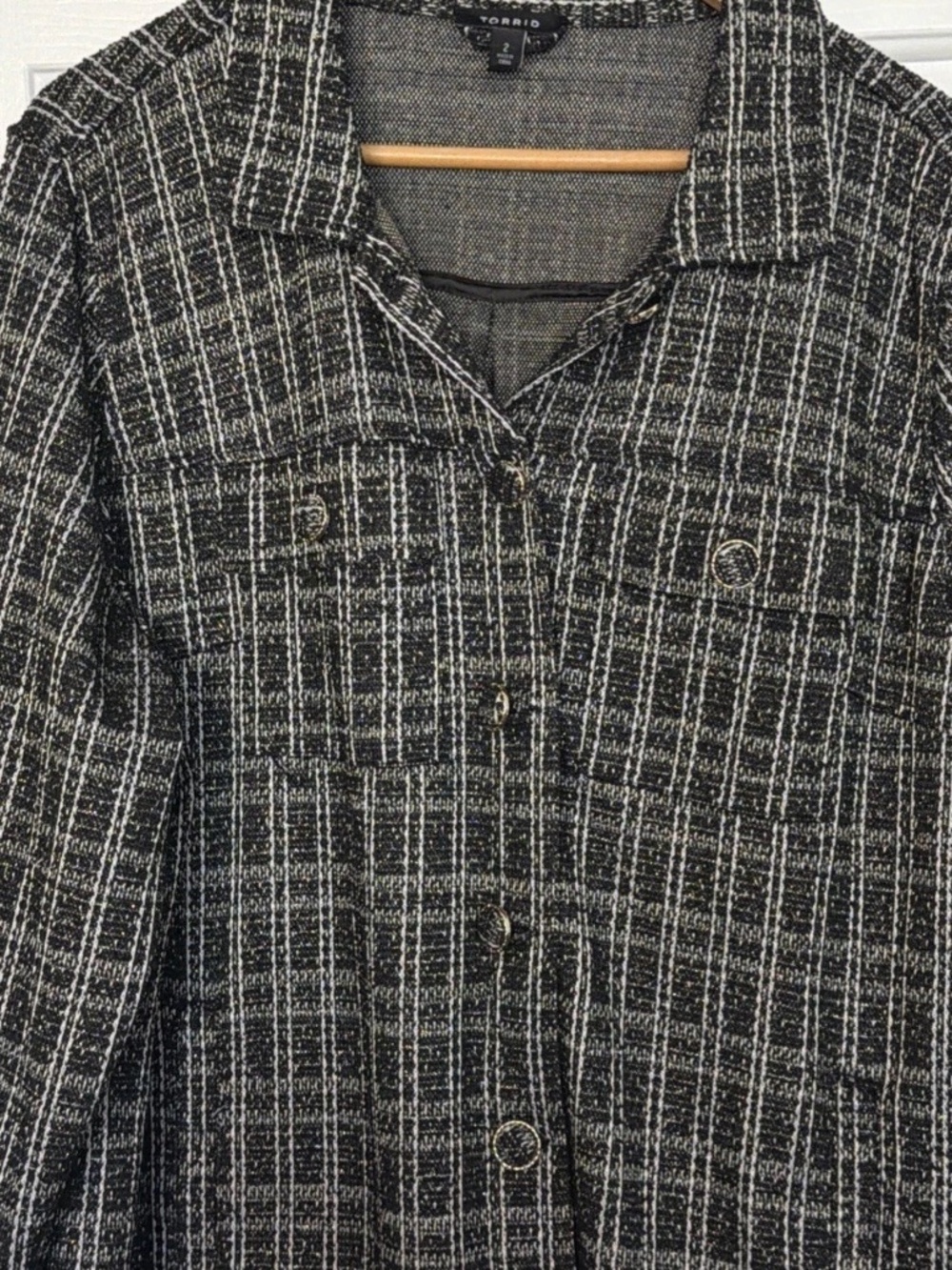 Torrid Stretch Boucle Shacket - Picture 6 of 7